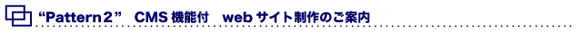 Pattern3! CMS機能付 WEBサイト制作のご案内