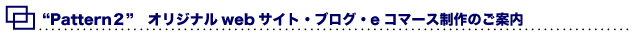 Pattern2! オリジナルホームページ・オリジナルブログ・Eコマース(オリジナルショッピングカート)制作のご案内
